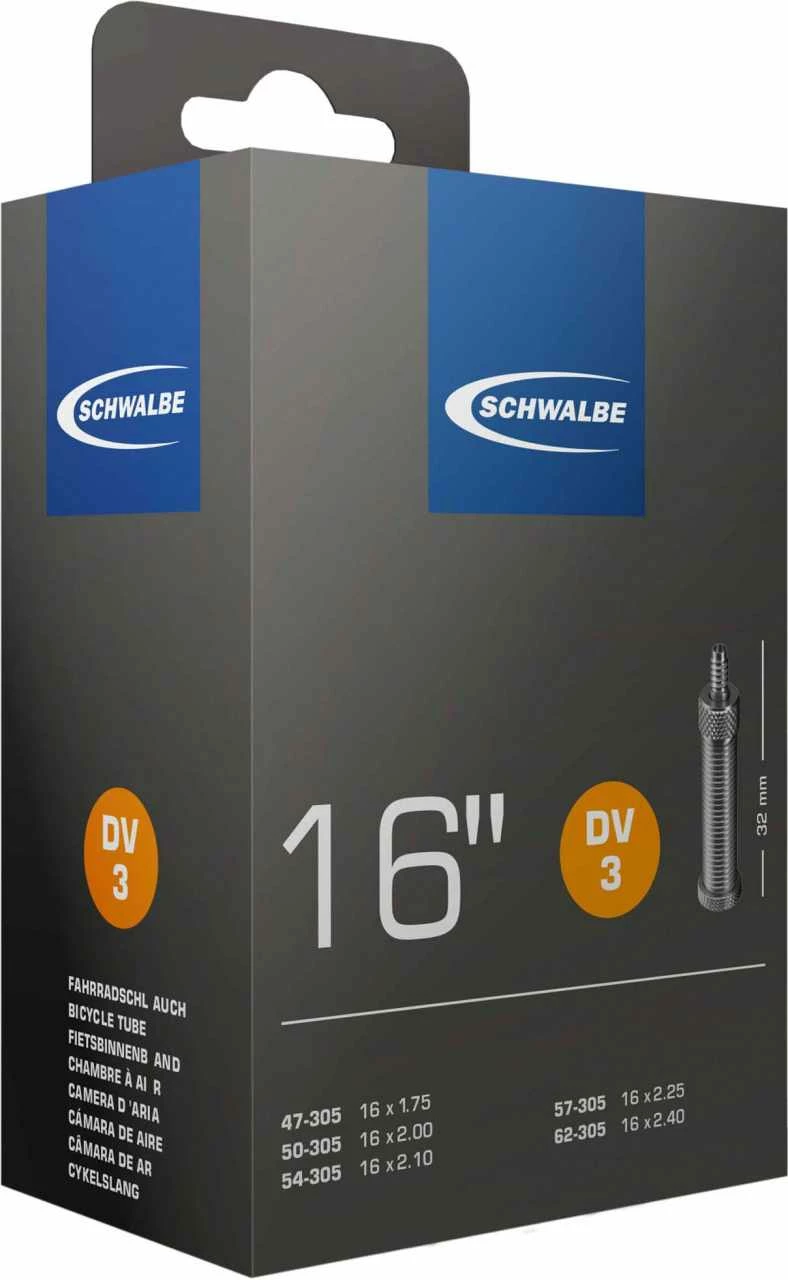 Chambre à Air Schwalbe 16 X 1.75-2.50 S DV3 32 Mm 1 Chambre à Air Schwalbe 16 X 1.75-2.50 S DV3 32 Mm