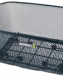 Basil Panier Pour Vélo Arrière Basil Como, 31x41x19,5cm, Noir, Mailles Serrées