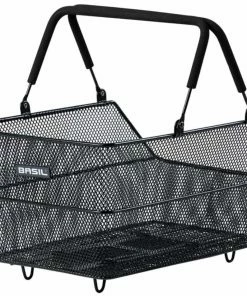 Basil Panier Pour Vélo Arrière Cento Mik, 45x33x24 Cm, Noir, Mailles Serrées